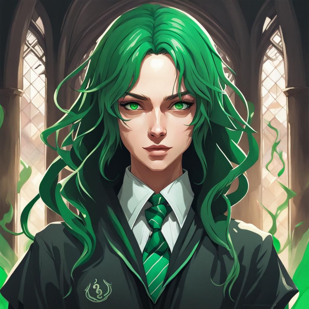 Slytherin Portrait in Anime Art Style