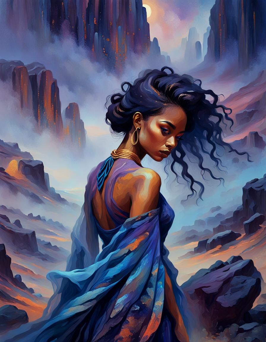 Mystical Portrait in Dark Fantasy Impressionism