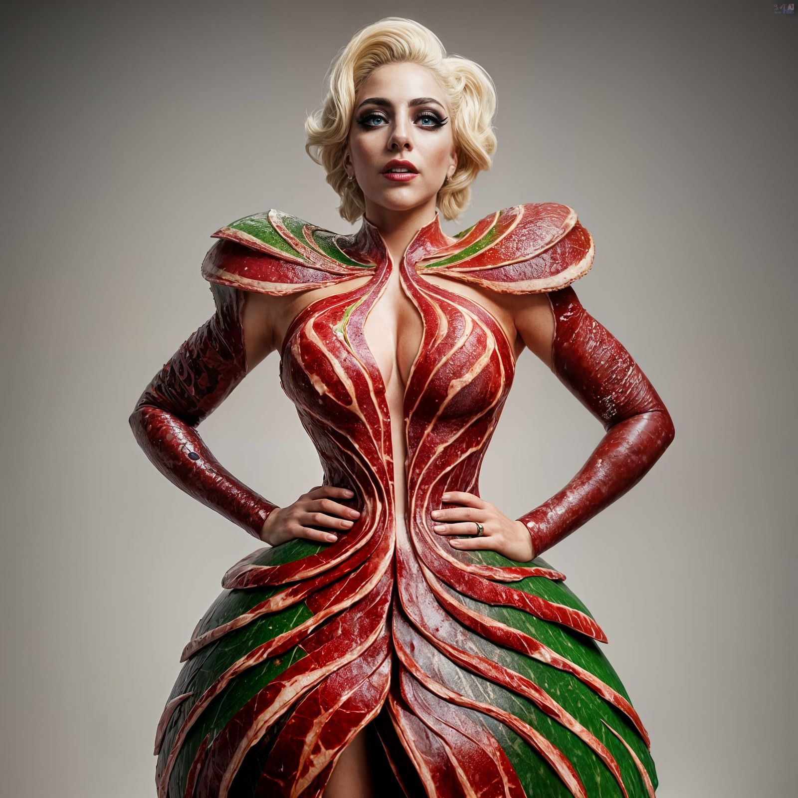 Lady Gaga Wearing Her Famous Meat Dress