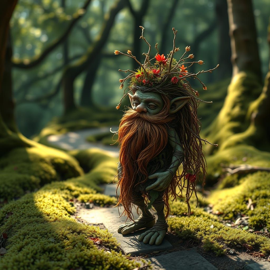 Enchanted Faerie in Ancient Forest Glade
