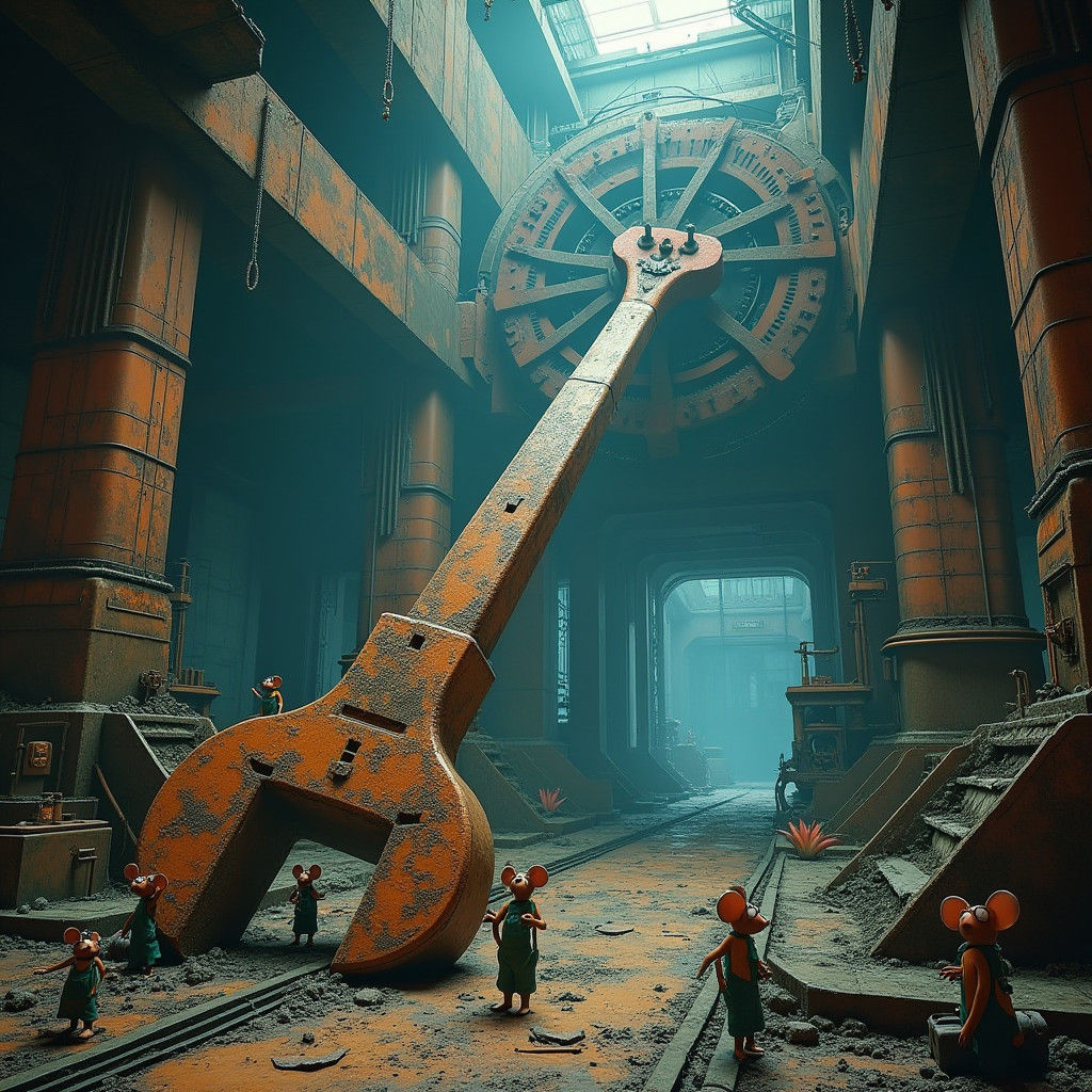 Industrial Factory Interior Inspired by Syd Mead