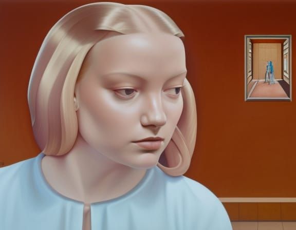 Girl Before Wallpaper: Hyperrealistic Splash Art