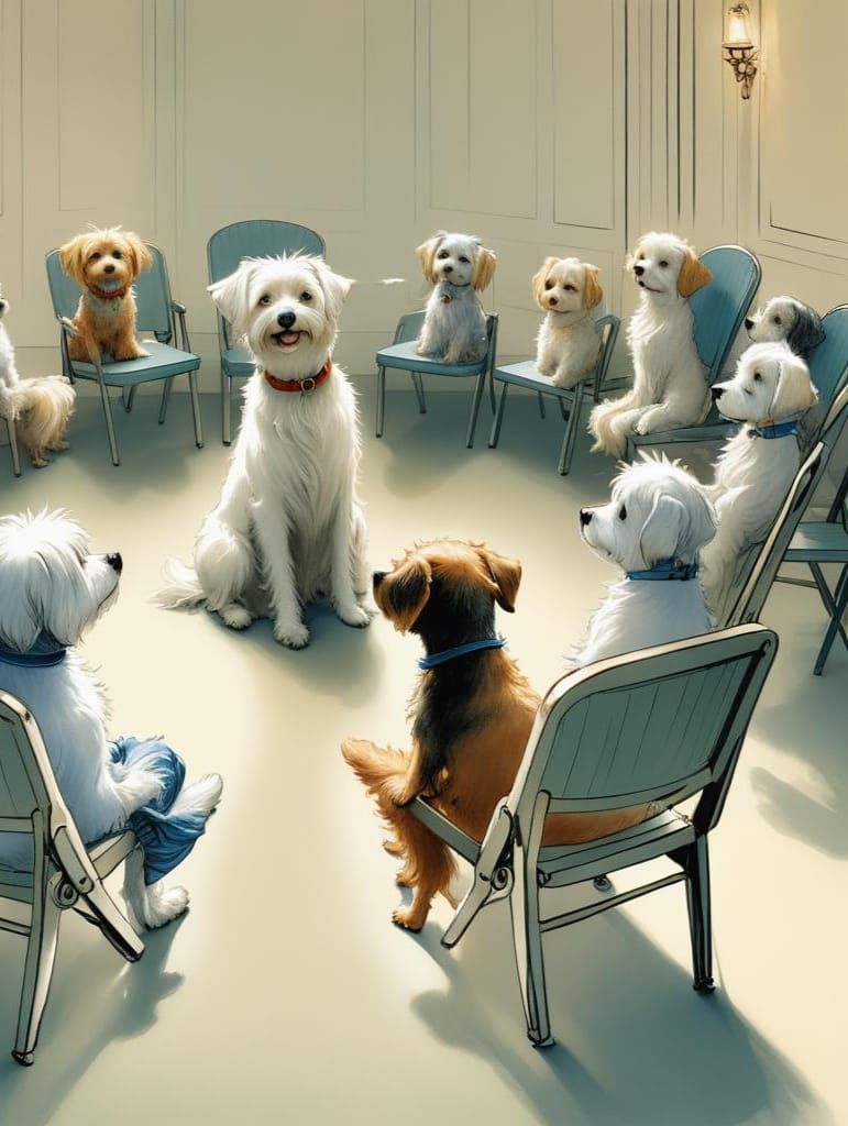 Small Dog Support Group Illustration