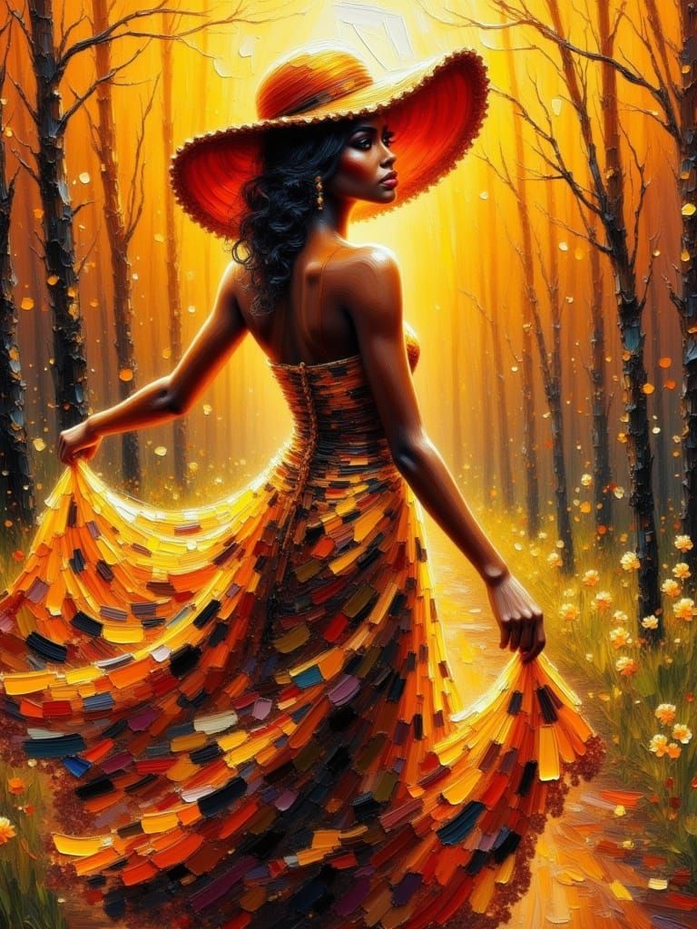 Cameroonian Woman in Impasto Style