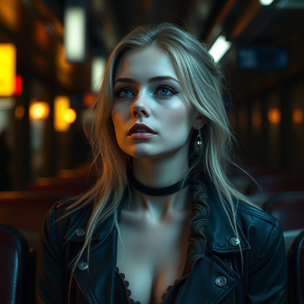 Gothic Dystopian Goddess Waits in Despair