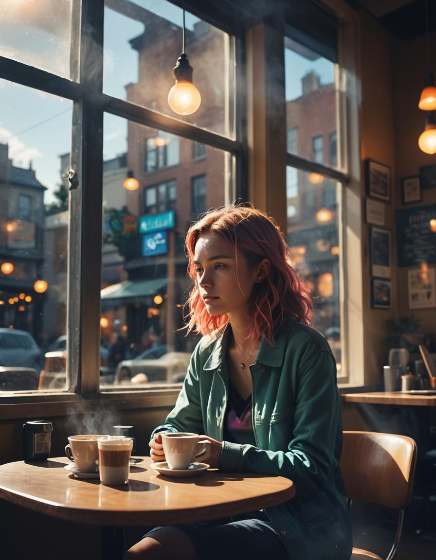 Coffee Shop Scene in Loish Style