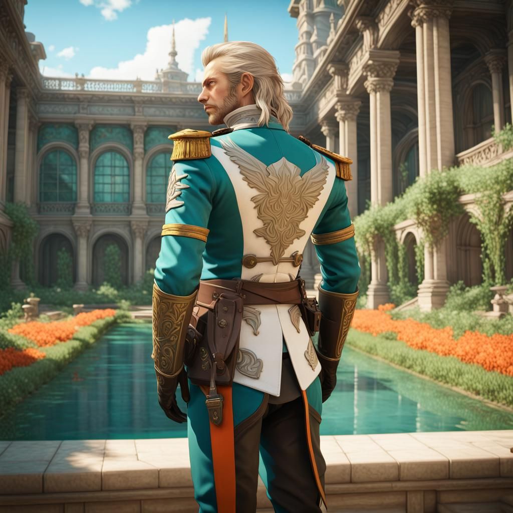 Captain Basch Reflecting: Art Nouveau Portrait