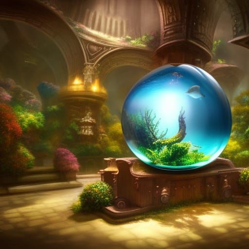 Fantastical Aquarium in Glass Ball Concept Art