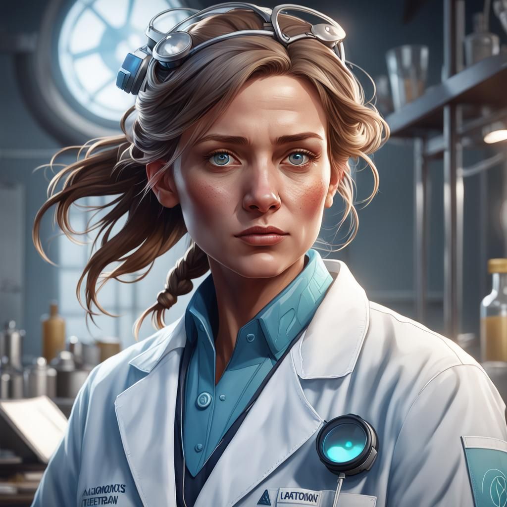 Veterinarian Portrait in Digital Art Style