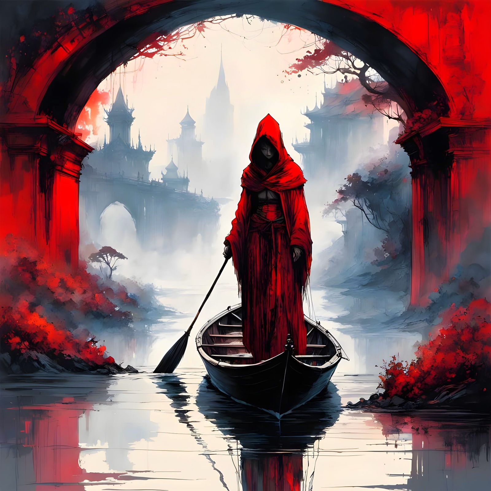 Mystical Boat Ride Under Ancient Archway