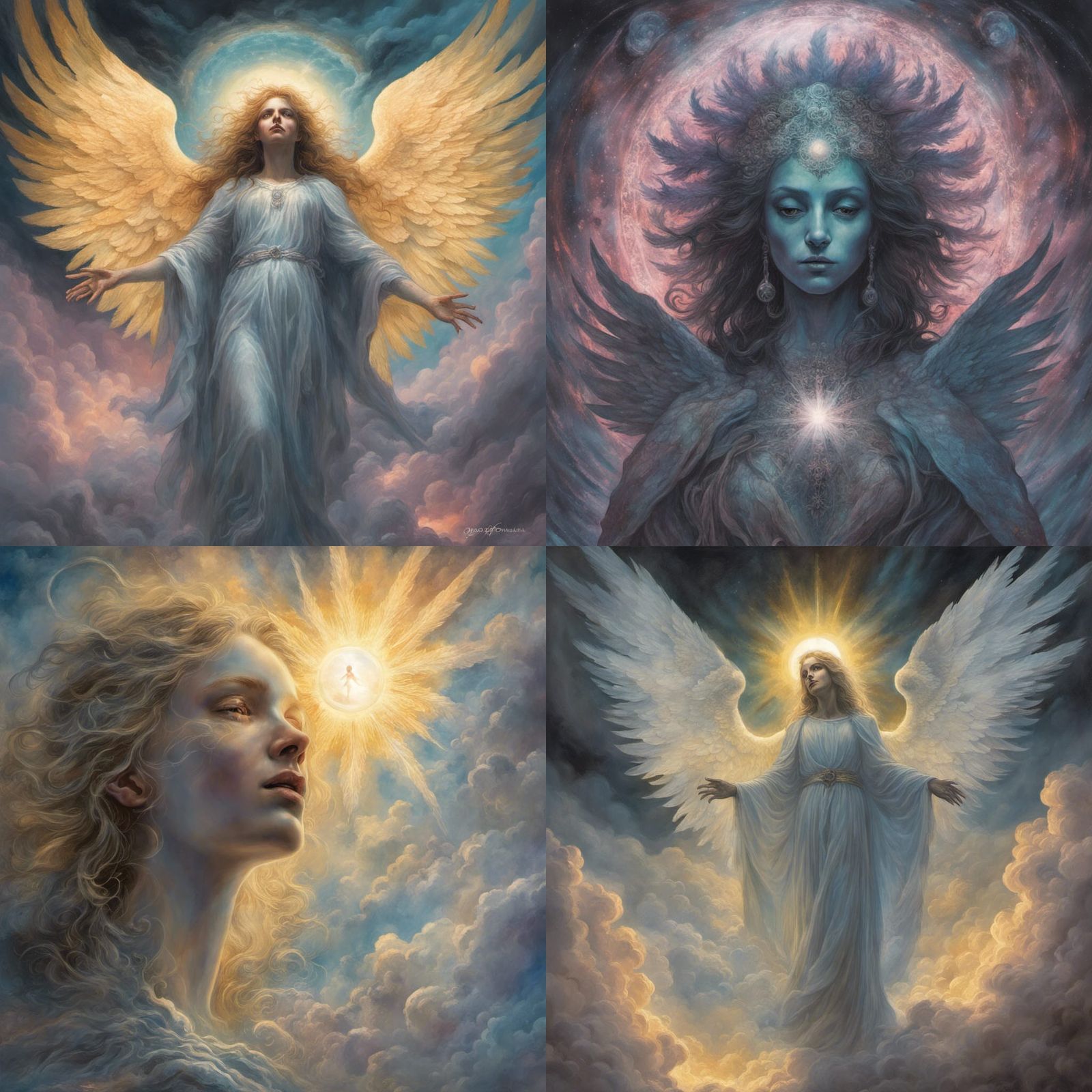 Cosmic Love and Hate Illustration in Mixed Media