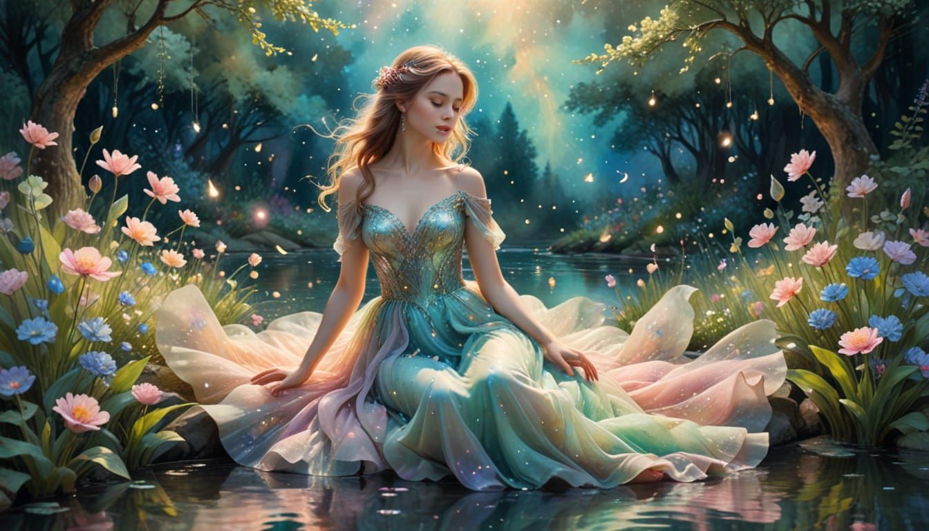 Whimsical Watercolor Dreamscapes in Ethereal Light