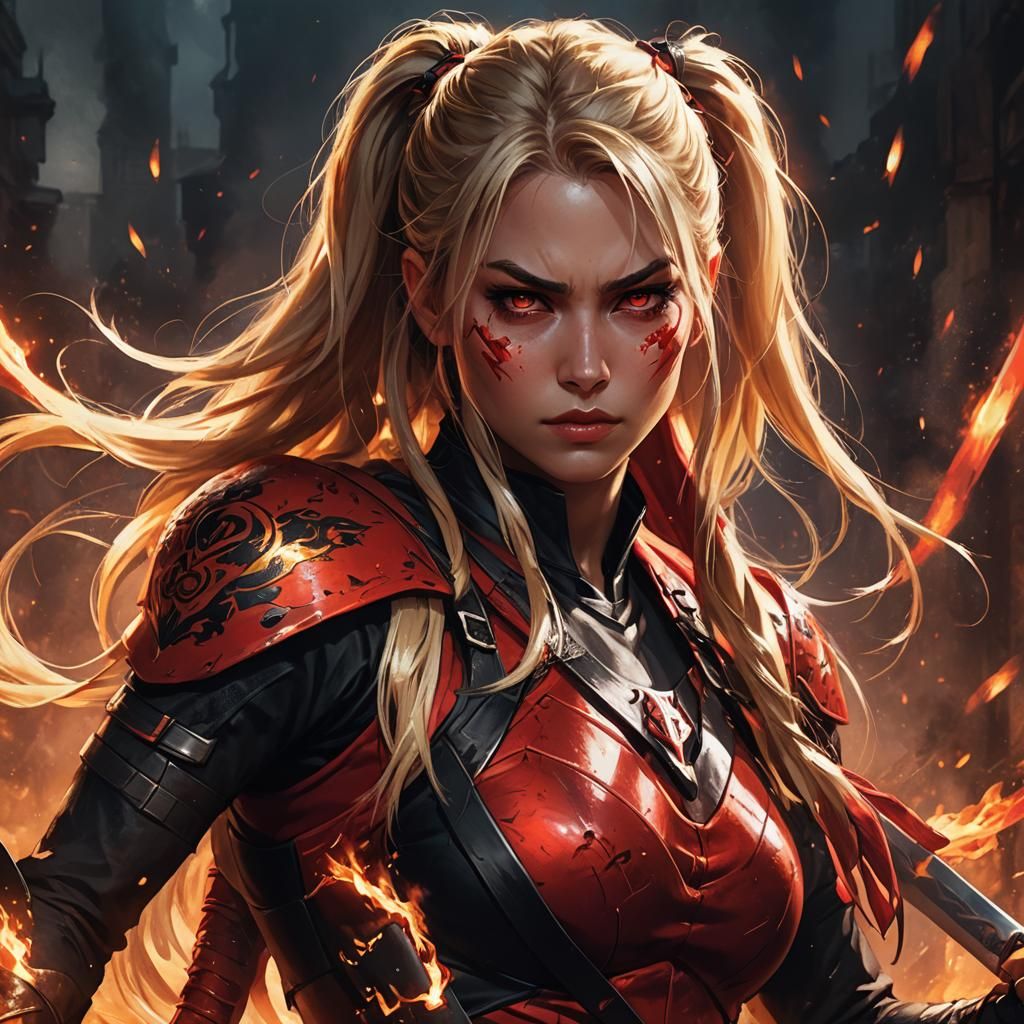Fierce Superhero Portrait in Fantasy Concept Art