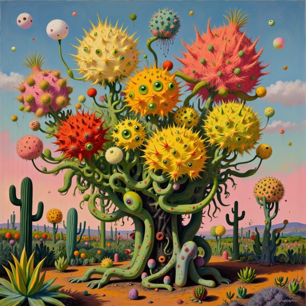 AI Generated Image of Cactus People