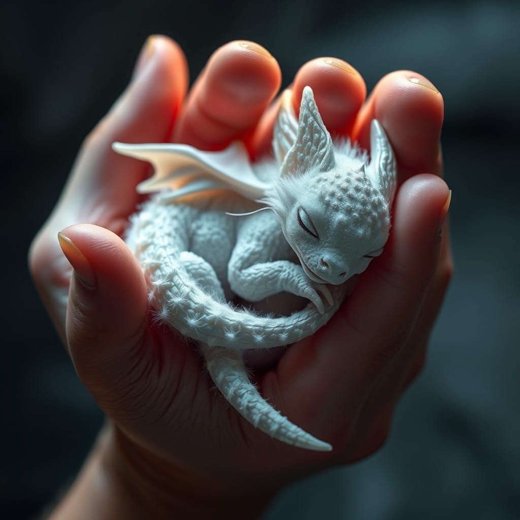Gentle Dragon Mother in Photorealistic Fantasy Art