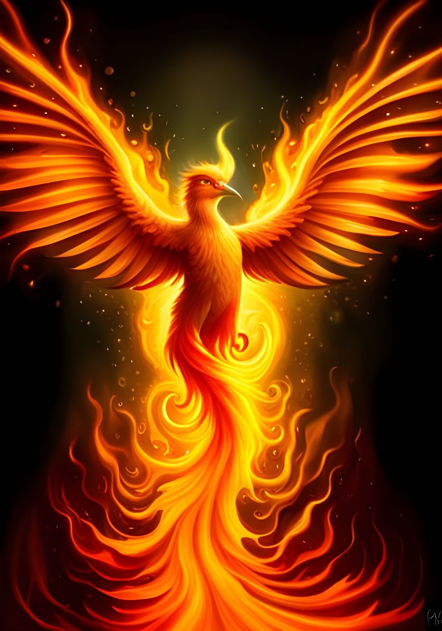 Flaming Phoenix Bird: A Fiery Masterpiece