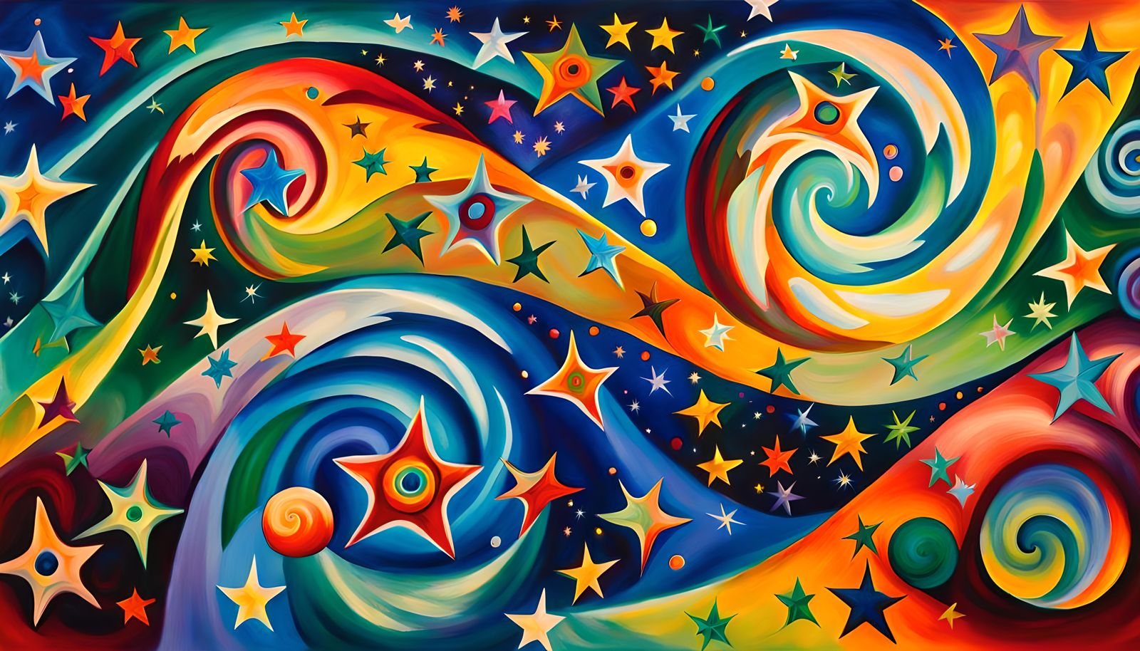 Iridescent Star Cluster Formation in Abstract Expressionism