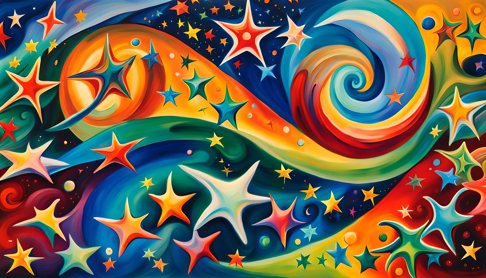 Iridescent Star Cluster Formation in Abstract Expressionism