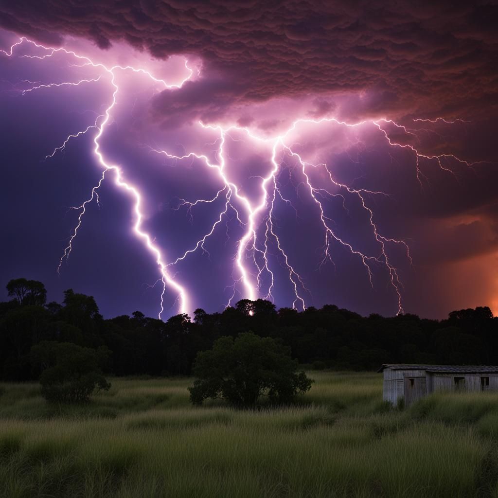 Rare Heart-Shaped Lightning During Thunderstorm