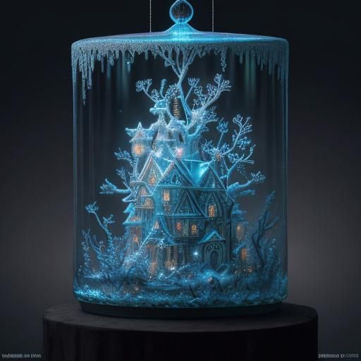 Bioluminescent Fairy-Tale Christmas Wonderland in HDR