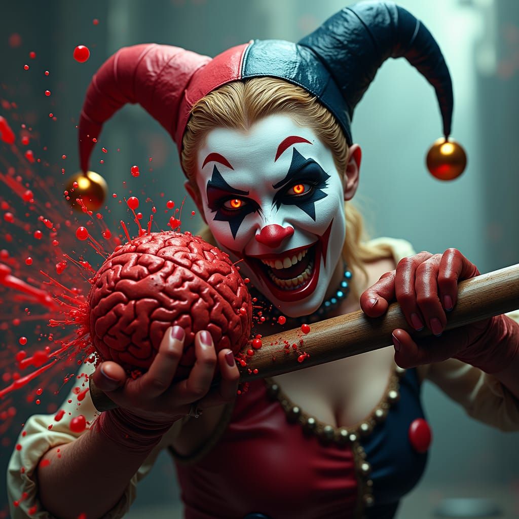 Harley Quinn Strikes a Blow in Hyperrealistic Digital Art