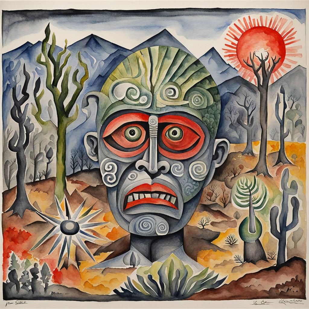 Fantastical Shaman in Watercolor Glade