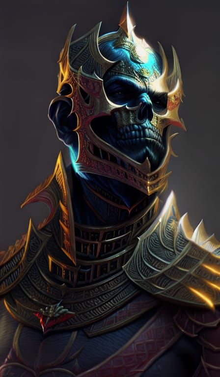 Majestic Skeleton King in Regal Gold Armor
