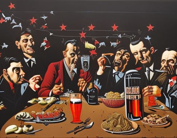 Grotesque Feast: A Punk Rock Cannibalism Illustration