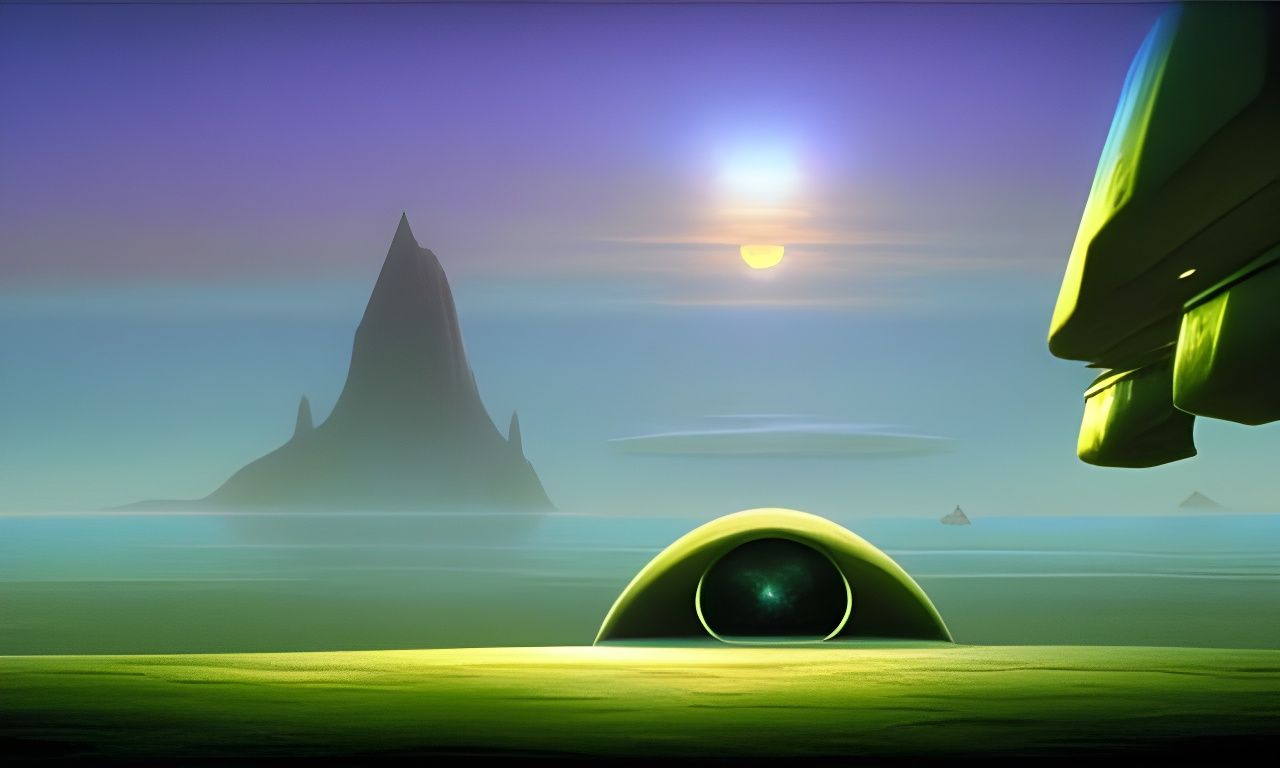 Ethereal Solarpunk Landscape in a Futuristic Style