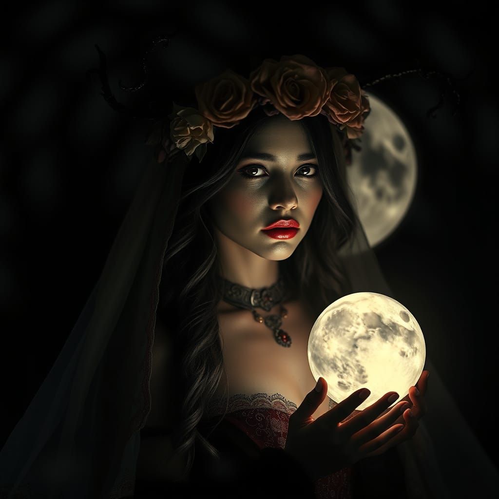 Lilith-Style Soul Portrait with Light and Darkness