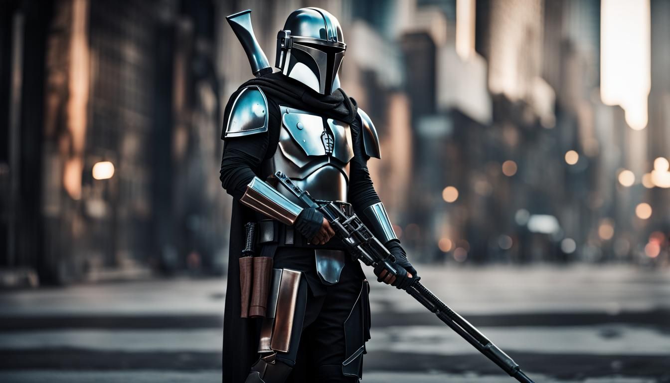 Mandalorian Warrior with Katana in Star Wars City