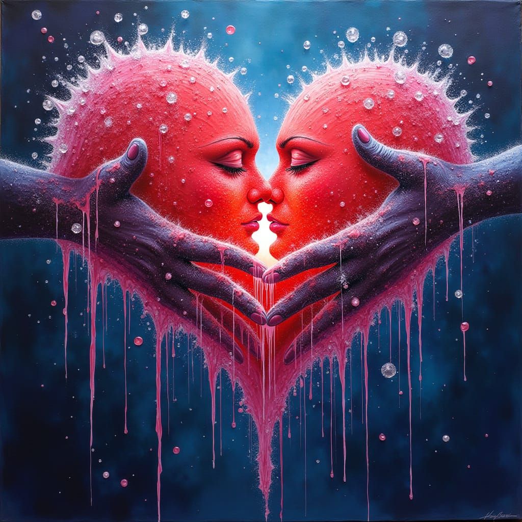 Melted Heart in Vibrant Quilling Graffiti