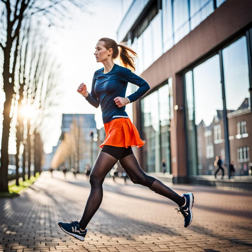 Woman Running in City: Professional Photography