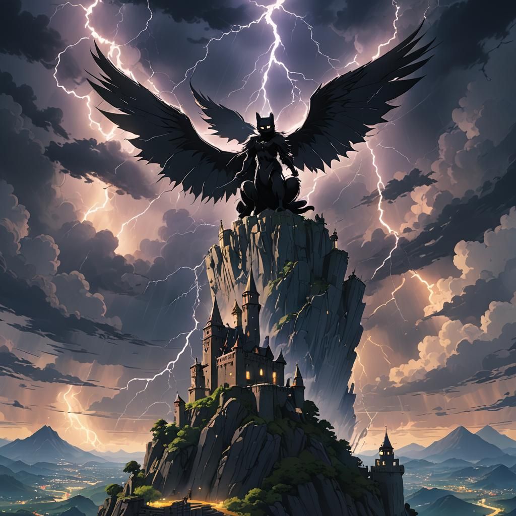 Black Cat and Angel of Death in Anime Style