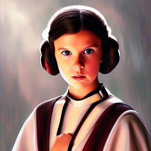 Princess Leia Inspired Oil Painting Portrait
