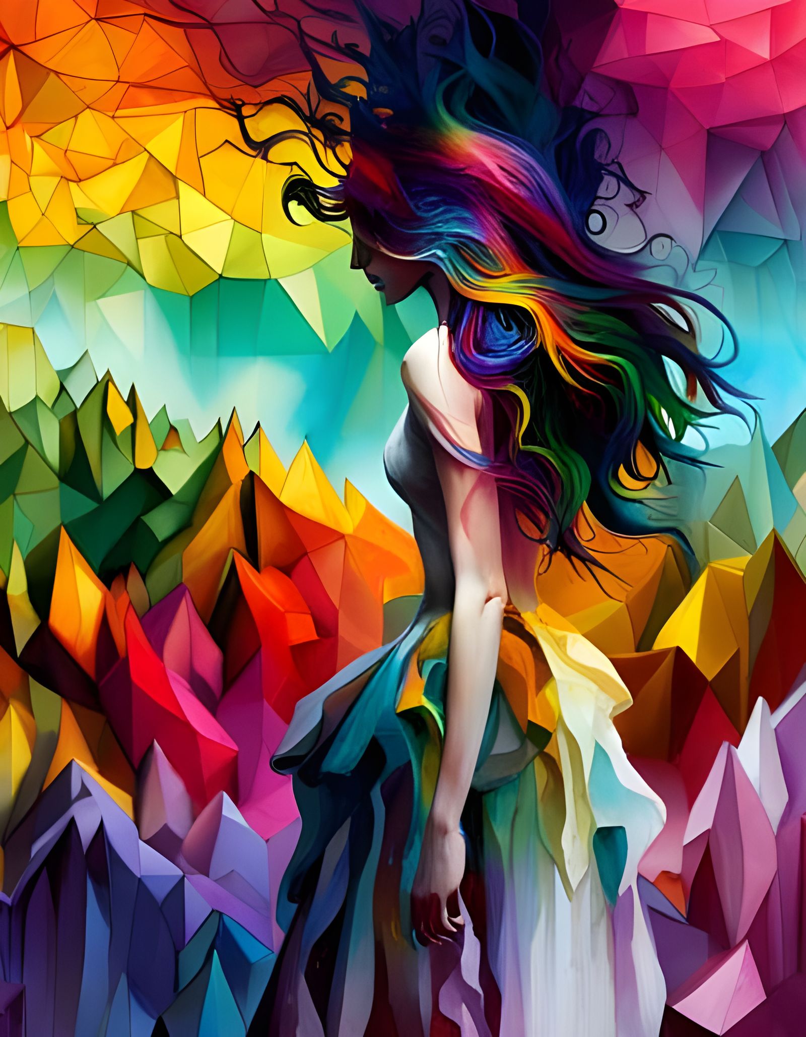 Ethereal Mountains in Dreamlike Applique Needlework