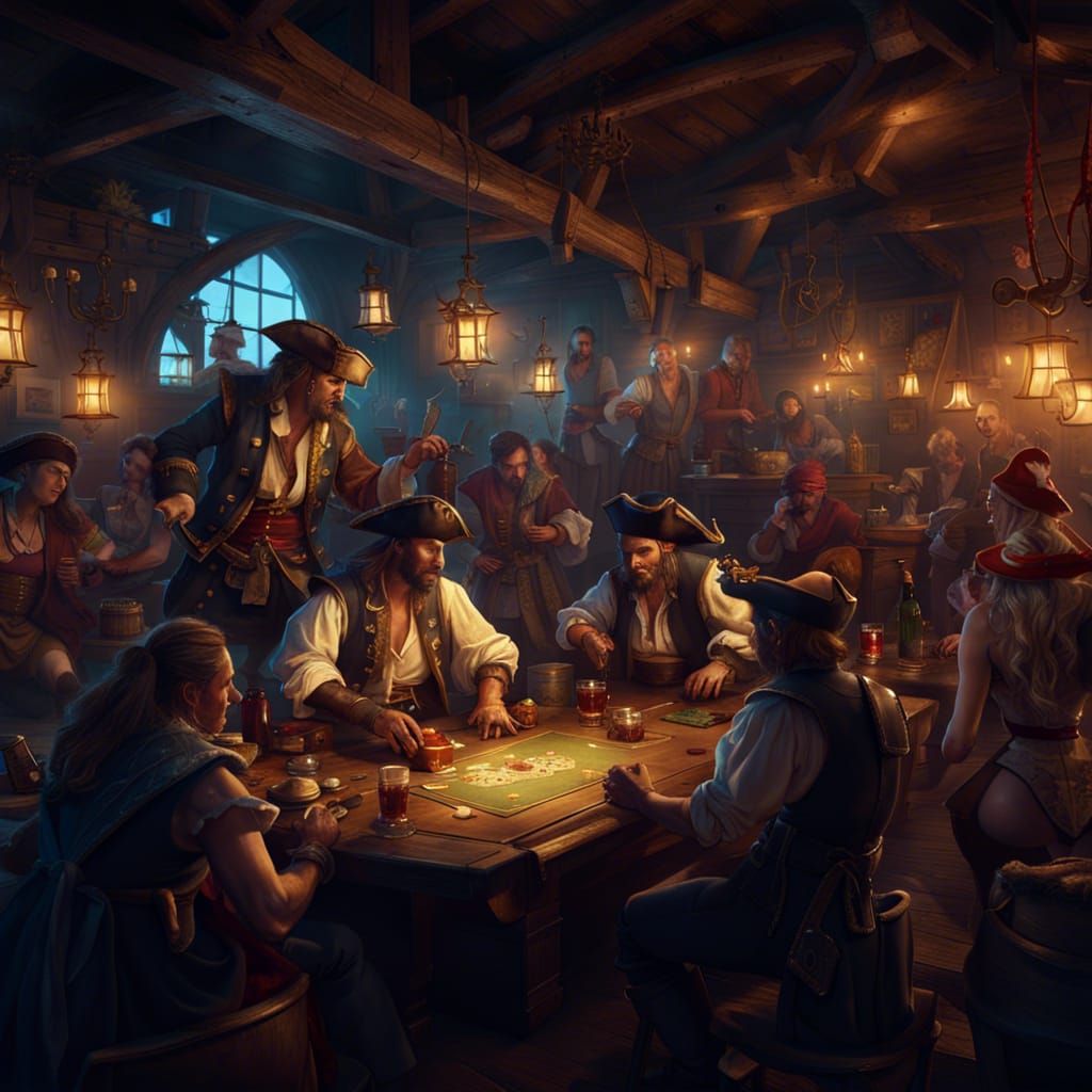 Pirate Tavern Party: Gambling and Drinks