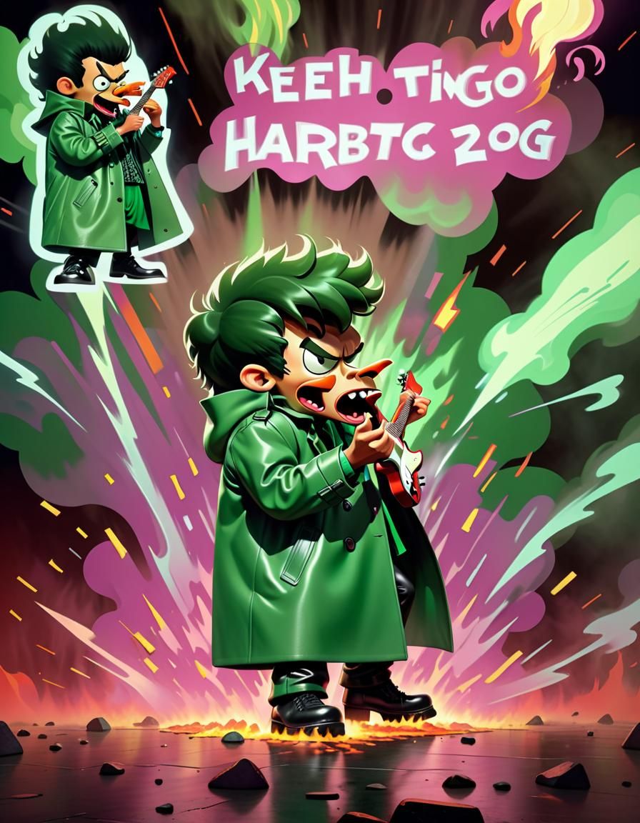 Cartoon Rock Star in Pop Art Style