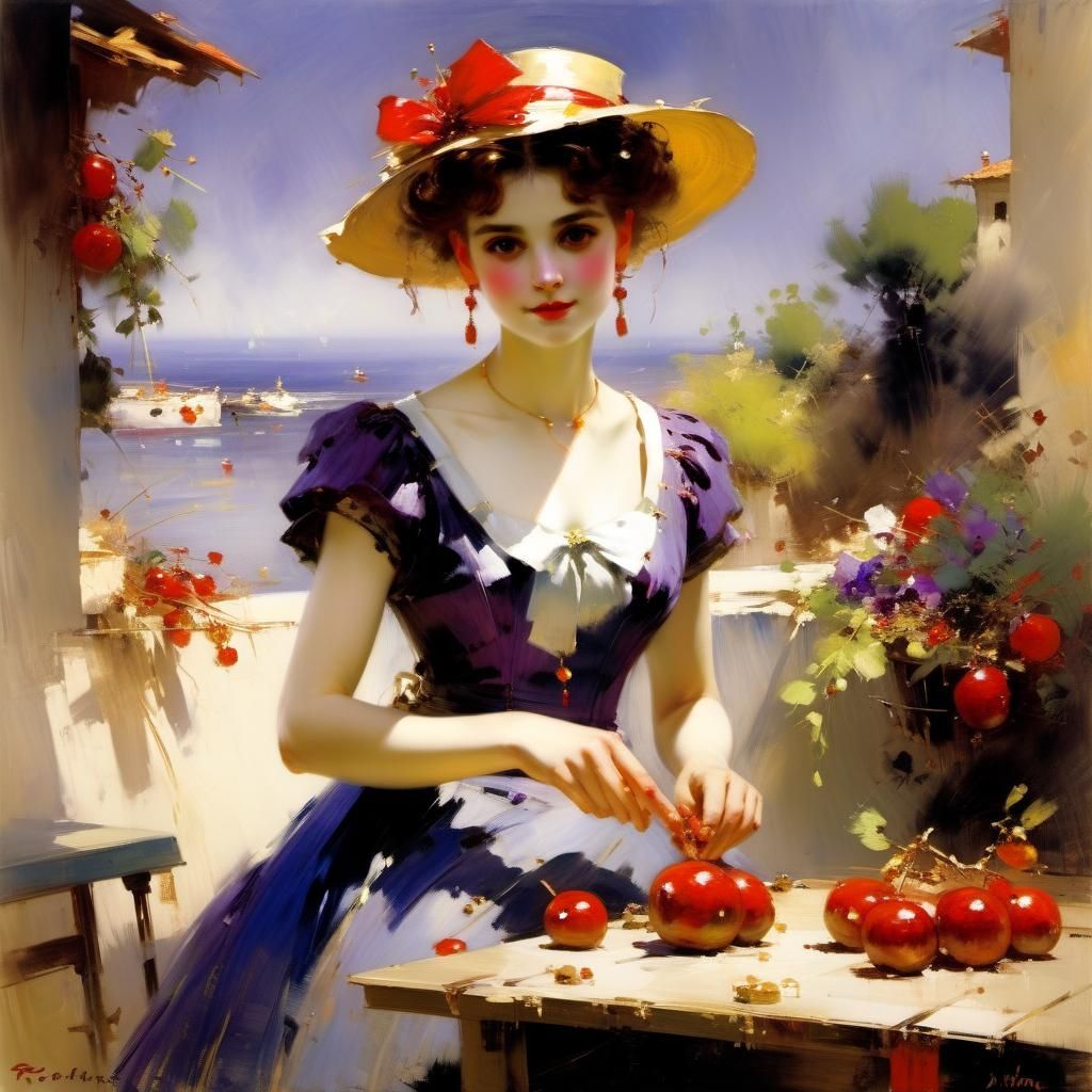 Elegant Woman in Daeni Style Portrait