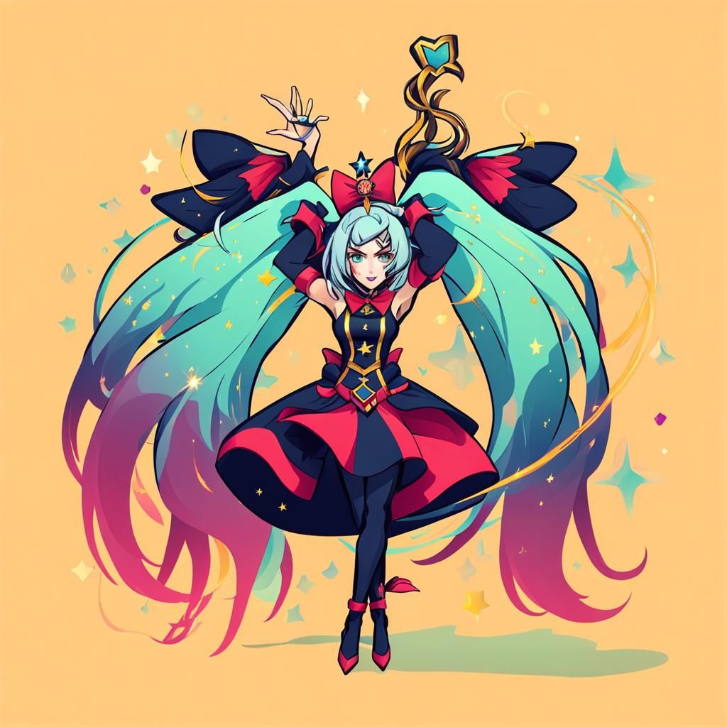 Magical Girl Character in Light Anime Style