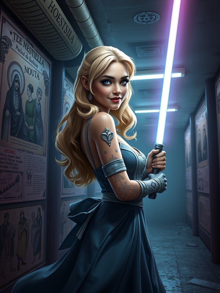 Drow Necromancer as Alice in Wonderland