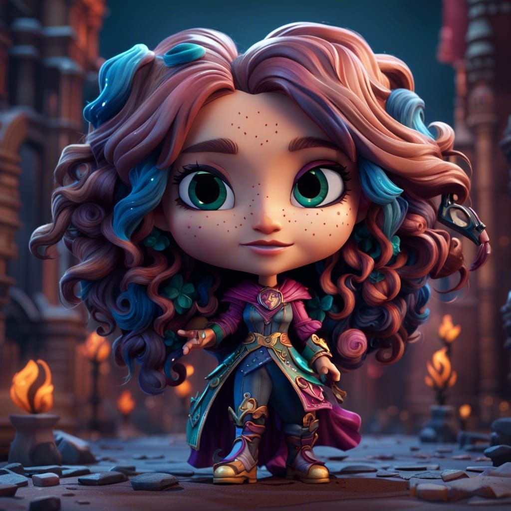 Detailed Chibi Sarah Jessica Parker Digital Painting