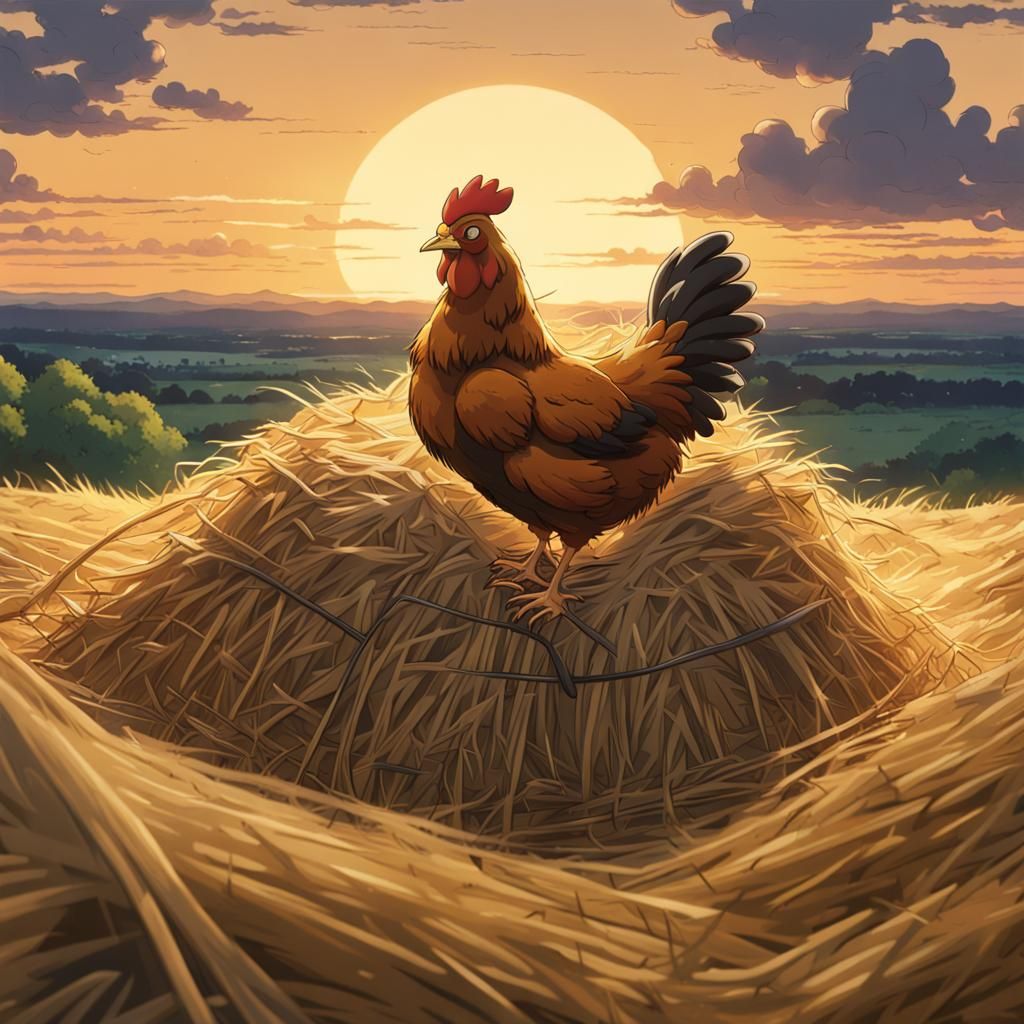 Chicken on Haystack: Studio Ghibli Anime Visual