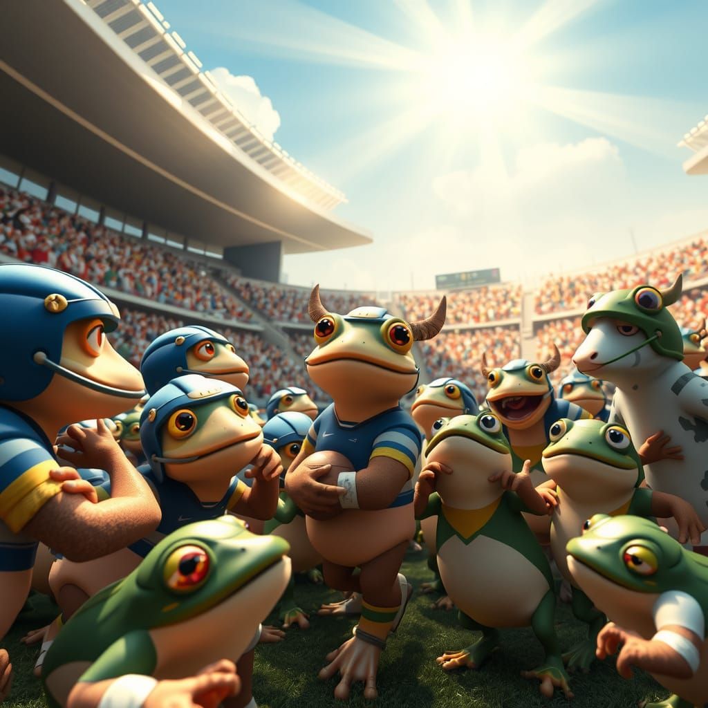 Toads and Frogs Clash in Vibrant Rugby Match