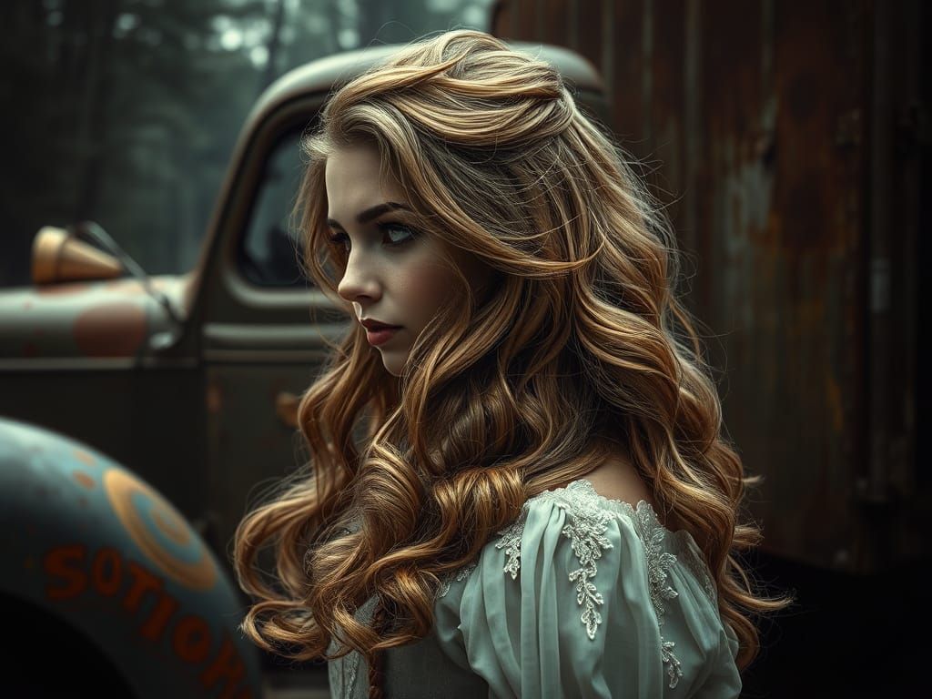 Enigmatic Cinderella in Moody Hyperrealism