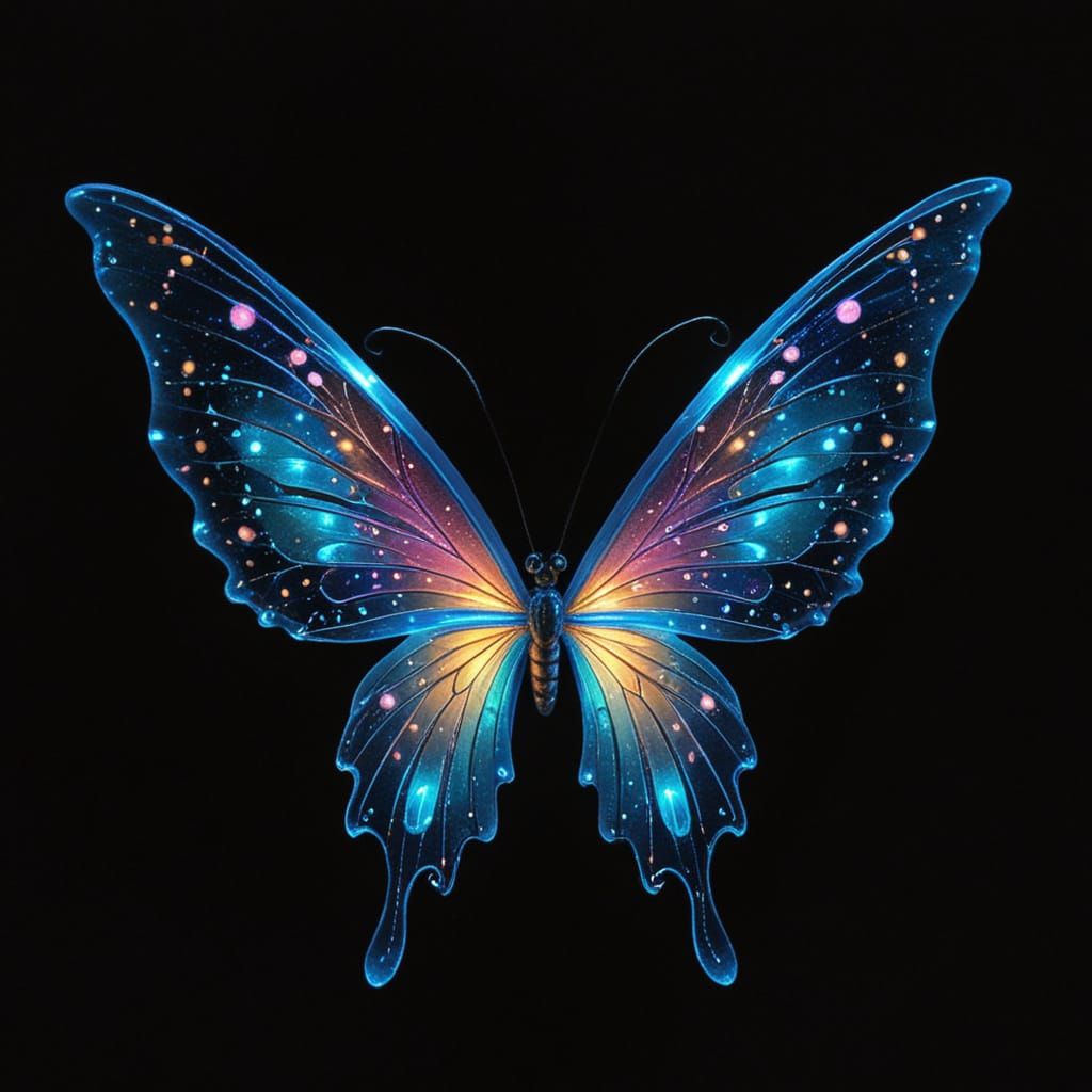 Glowing Bioluminescent Fairy Wings