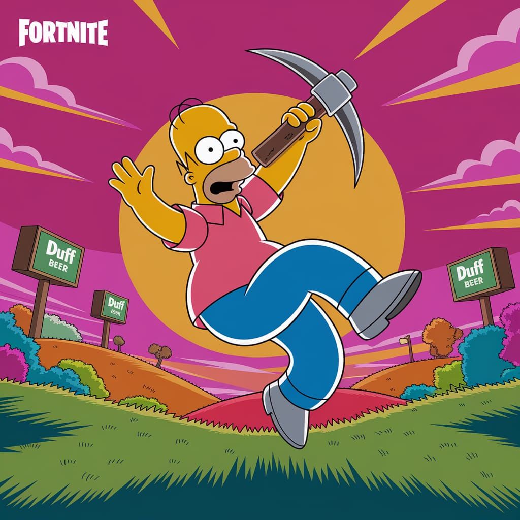 Homer Simpson in Fortnite Loading Screen Digital Art