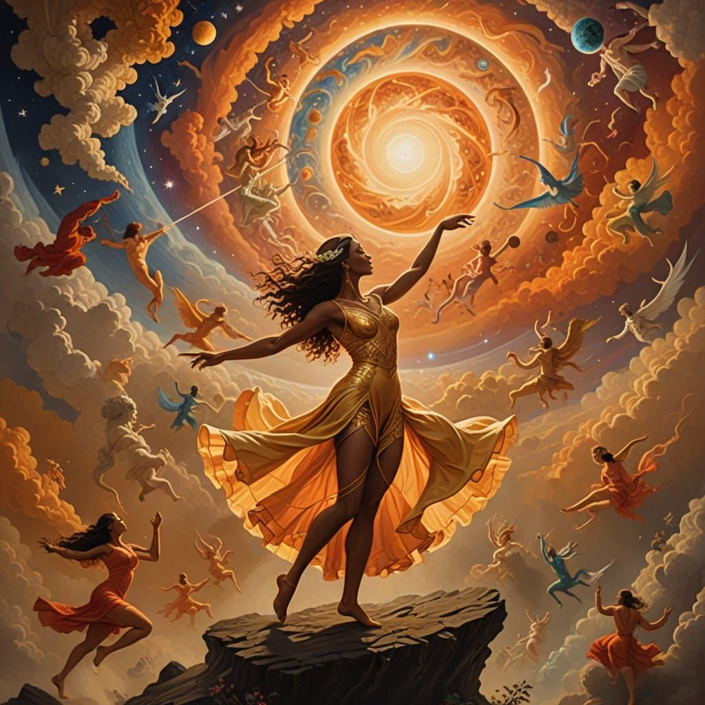 Surreal Celestial Dance in Ethereal Harmony