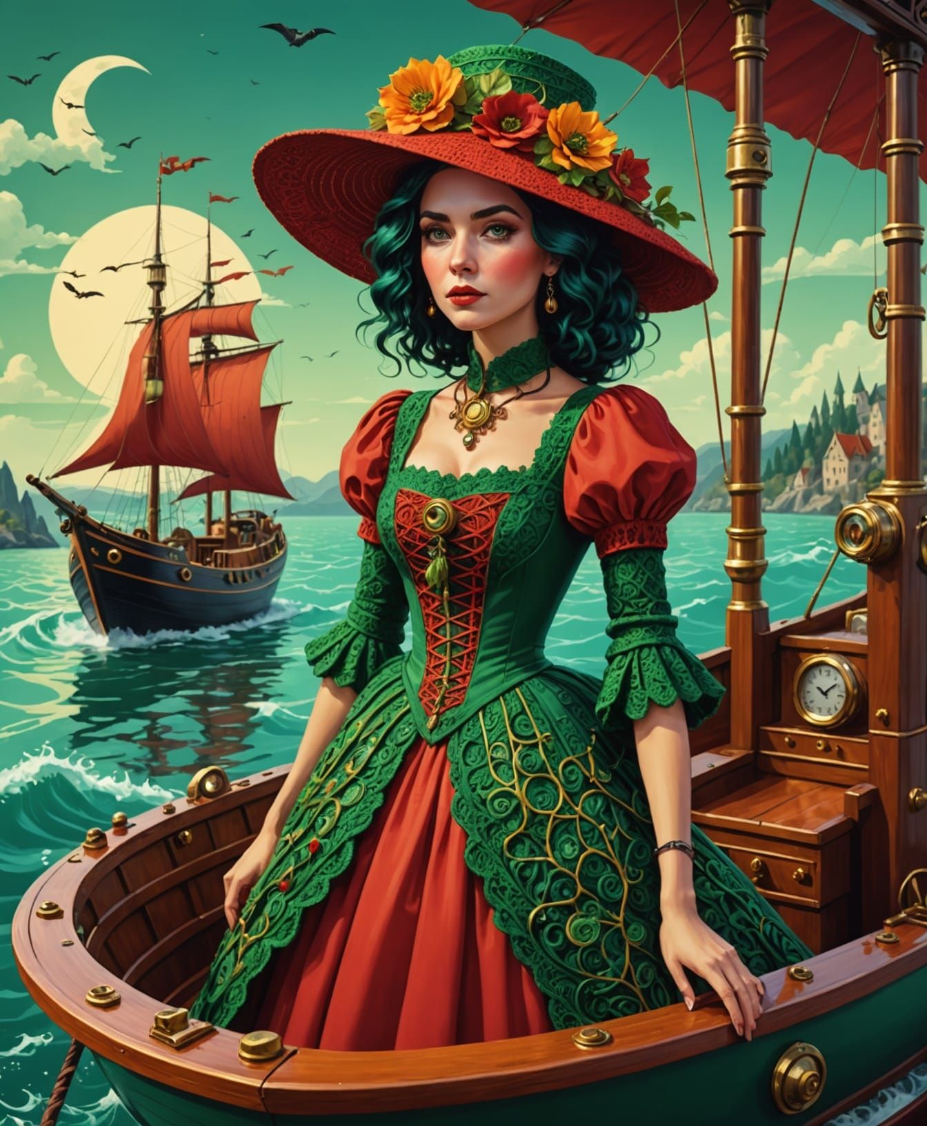 Steampunk Honeycreeper Boat Ride, Klimt-Inspired Crochet