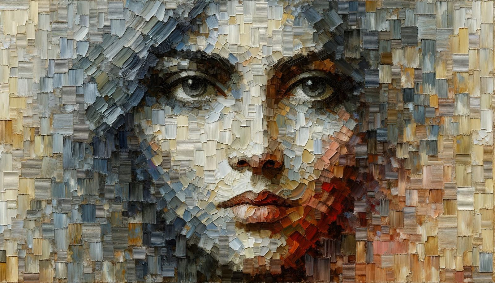 Woman in Shadows, Pre-Raphaelite Style Oil Painting